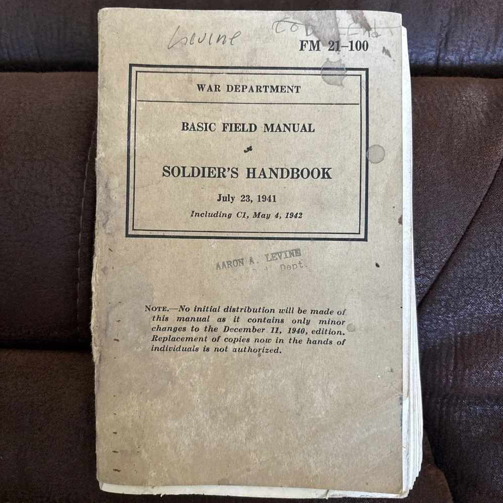 WW2 War Department Basic Field Manual Soldiers Handbook July‎ 23 1941 Original